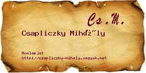 Csapliczky Mihály névjegykártya